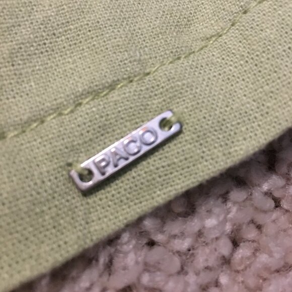 Paco Lime Green Linen Blend Sleeveless Button Up Utility Vest - Picture 7 of 14